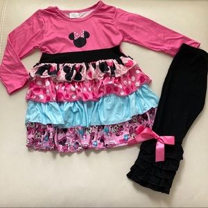 Minnie Mouse cute ruffle pants tunic outfit